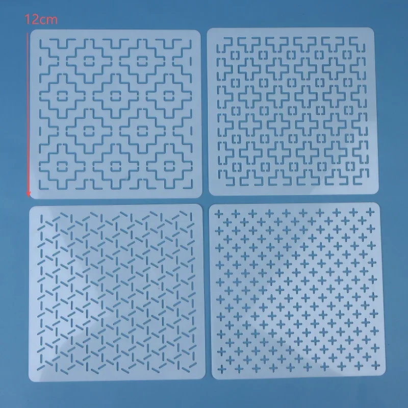 8개/12개 자수 템플릿 DIY 패턴 퀼팅 재사용 가능한 애완동물 스텐실 및 공예용 고품질