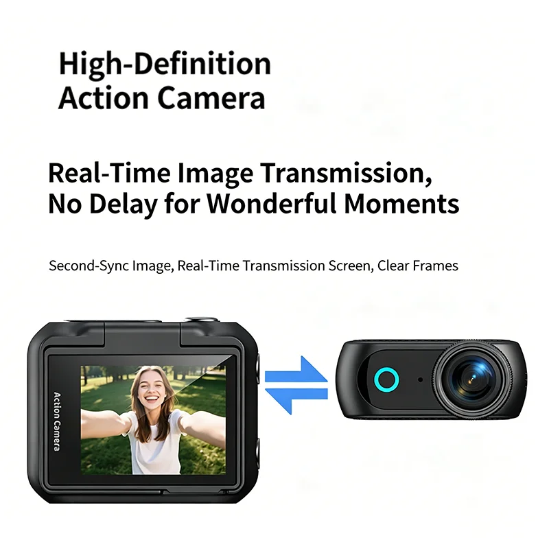 4K WiFi 썸액션 카메라 2.0인치 플립 스크린 스포츠캠 웨어러블 마그네틱 포켓 카메라 휴대용 브이로그 사이클링 미니 레코더