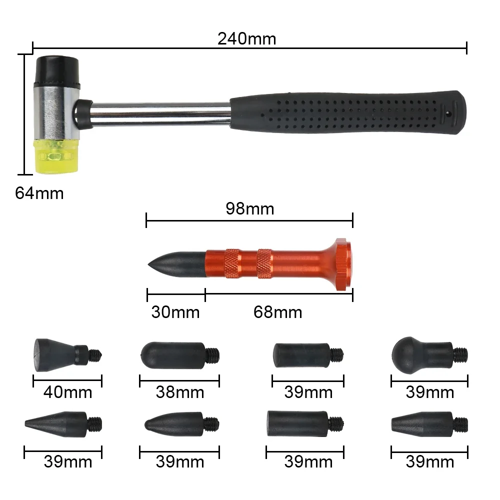 Car Repair Tool Dent Repair Kit Hardware Hand Tools Car Dent Hammer Repair Dings Removal Tools Hail Bulge Remover Tap Down Pen Auto Sheet Metal Set Universal