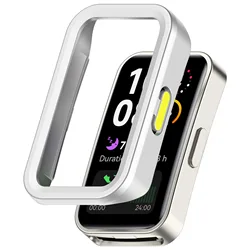 All - Around Hard PC Watch Case Bumper with Hollow Design for Huawei Band 10 (Silver - green)