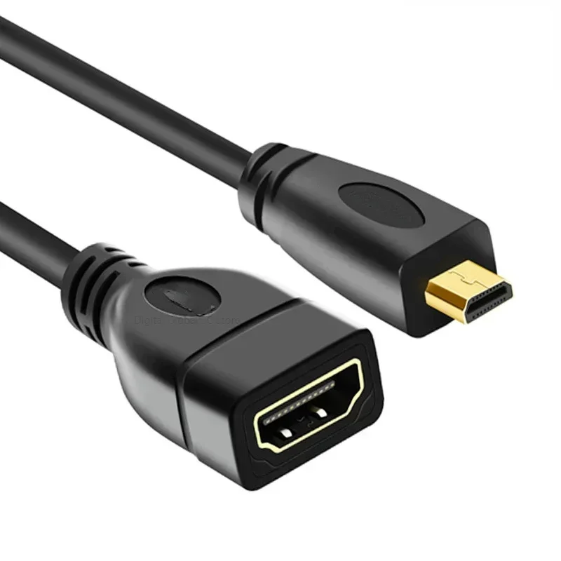 6 Inch Micro HDMI-compatible Cable Male To HD Female Adapter Convertor 15cm Micro-HDMI To HDMI-compatible Extension Cable hdmi compatible 2 dual port splitter 1080p hdmi compatible v1 4 male to double female adapter cable 1 in 2 out hd led lcd tv hot