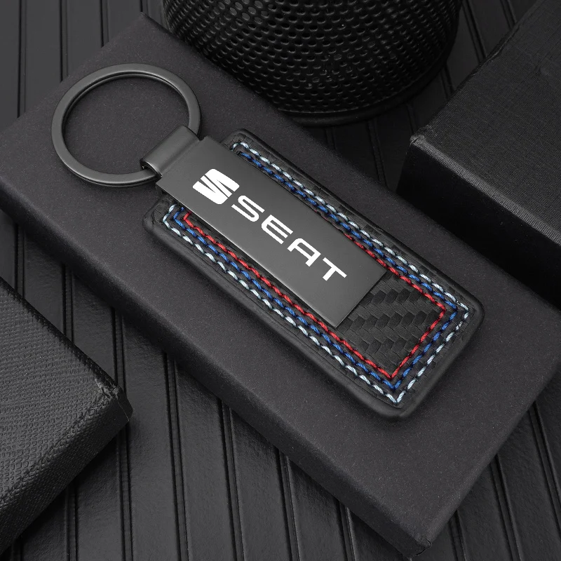 카본 파이버 자동차 키링 키홀더 펜던트 선물 시트 FR 레온 이비자 알테아 엑세 5f Mk2 Mk3 타라코 인테리어 액세서리