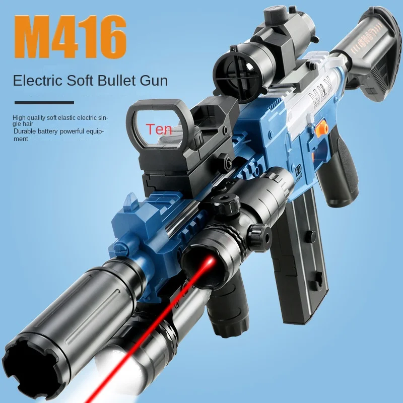M416 Electric Singleshot Soft Bullet Gun Can Launch Suction Cup Sponge