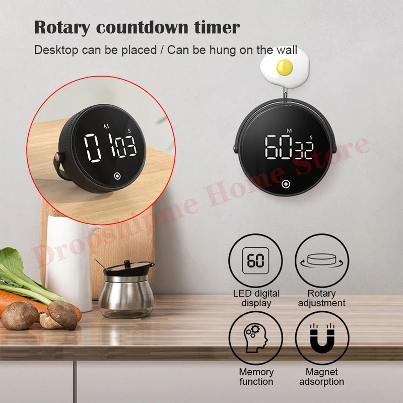 Dropship Magnetic Kitchen Timer Rotary Digital Timer Manual Countdown Alarm  Clock Mechanical Cooking Timer Cooking Shower Study Stopwatch to Sell  Online at a Lower Price