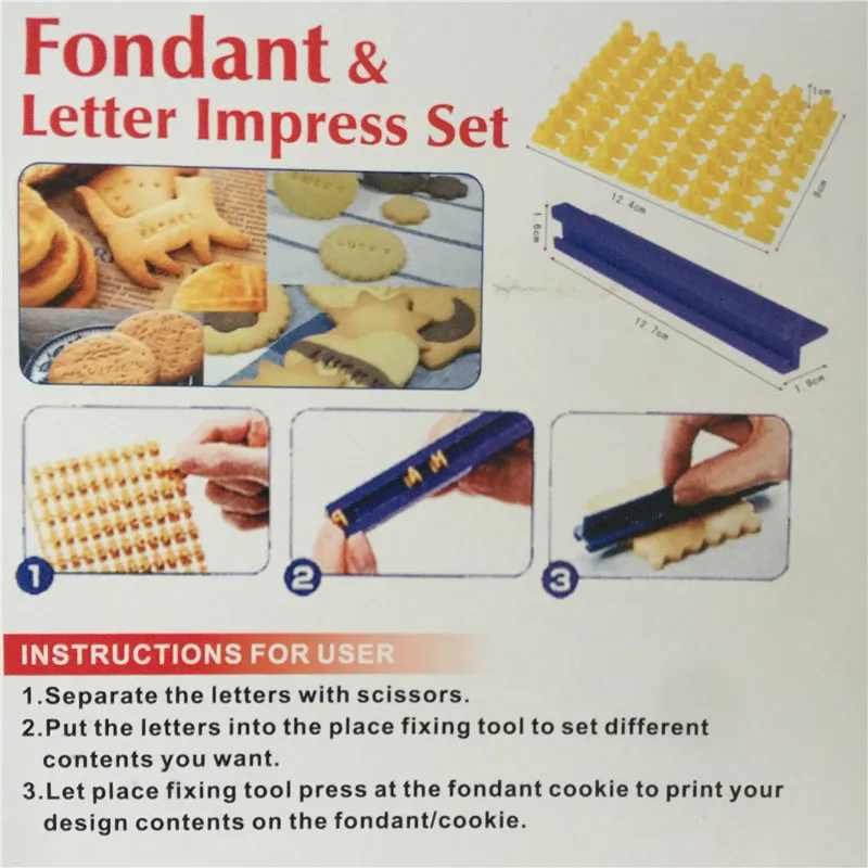 Cookie Cutter Decorating Tools Alphabet Letter Press Stamp Embossing Stencils Sugar Paste Fondant Mould Biscuits Baking Molds