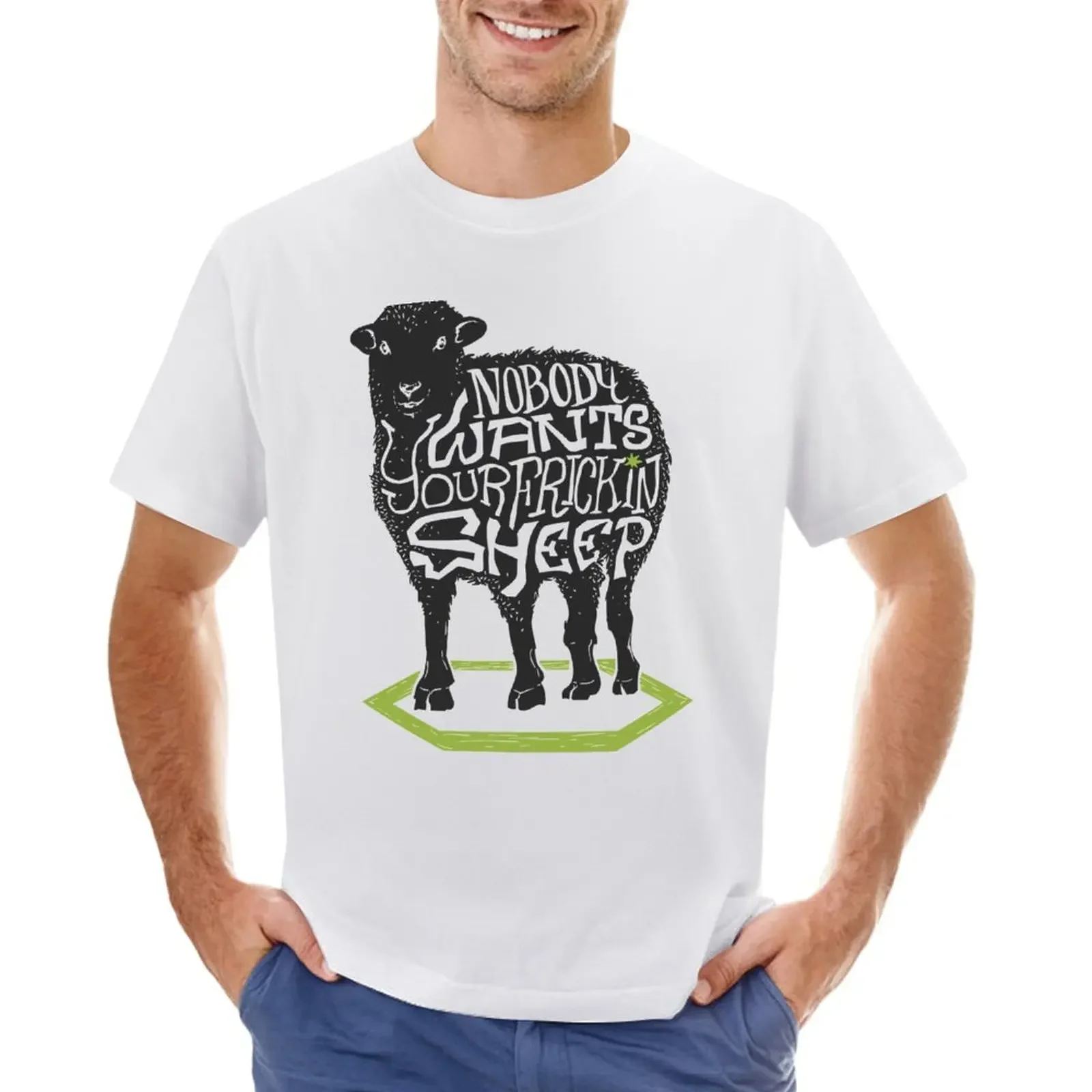 

Nobody Wants Your Sheep (light) T-shirt boys whites Short sleeve tee heavyweights customs Men's t shirts