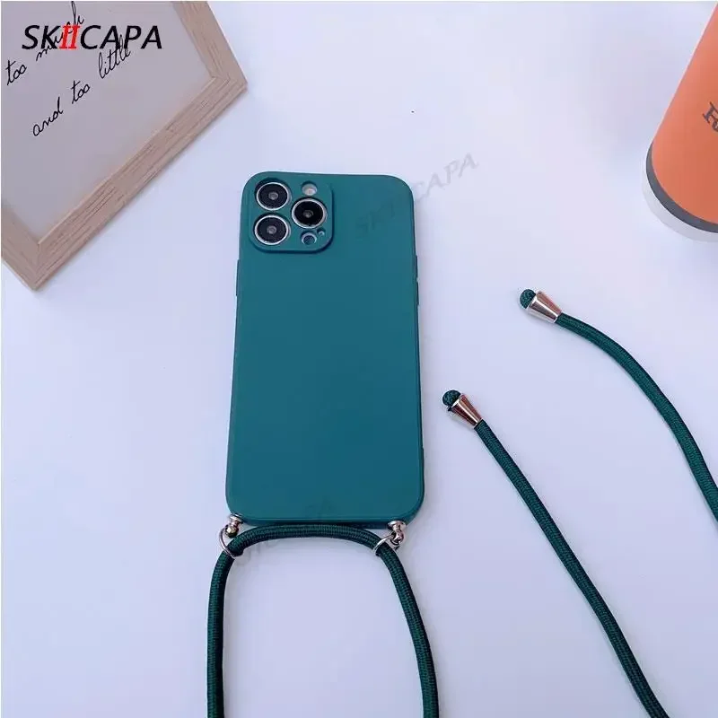Silicone Crossbody Necklace Cord Lanyard with Camera Protection