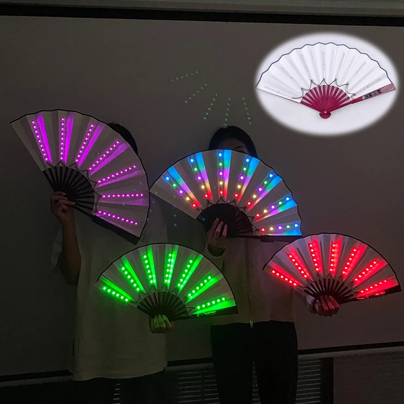 10 Inch Opvouwbare Handventilator Met Led Licht Gloeiende
