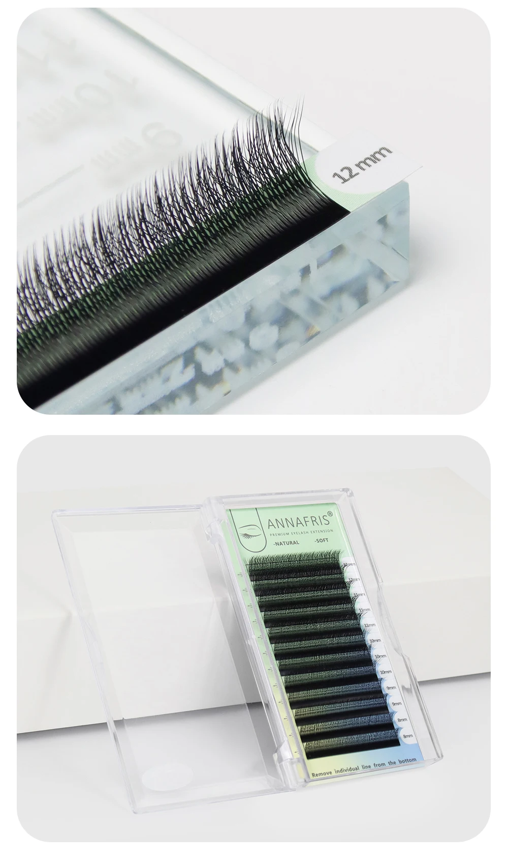 ANNAFRIS Farbige 3D+ W vorgefertigte Volumen-Fächerwimpern, braun, blau, lila, W-Form, dreiköpfige individuelle Wimpernverlängerung – Detail 10