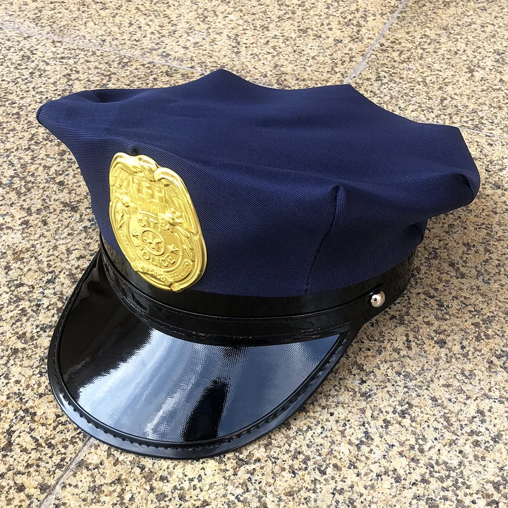 

Octagon Police Hat Black Eagle Label Children's Play House Police Hat Uniform Role Play Police Holiday Party Hat Free Shipping
