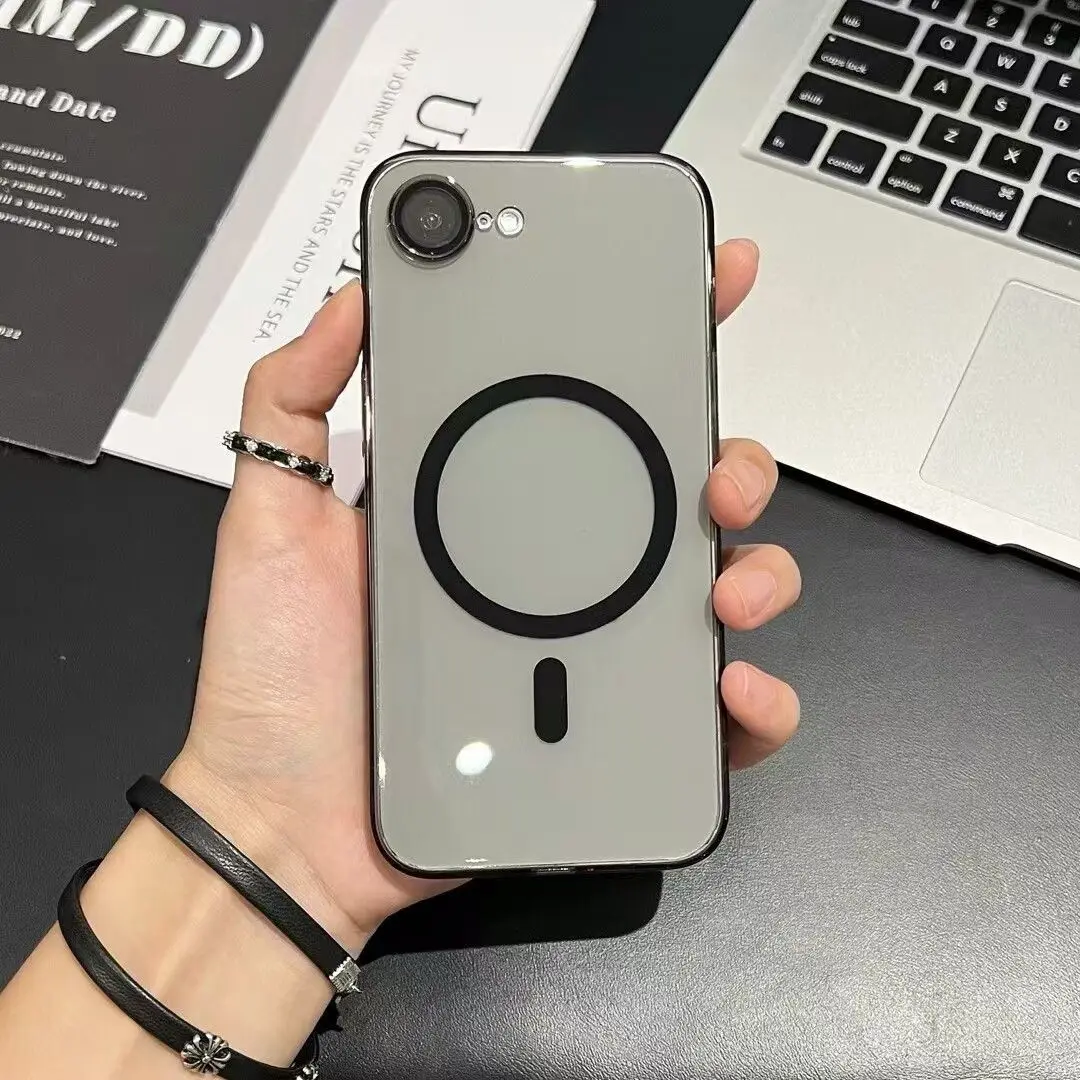 For iPhone 17e Case Hard PC Clear Ultra-thin Simple Magnetic Anti-fall Protection Phone Back Cover For iPhone 17e Shell Bumper