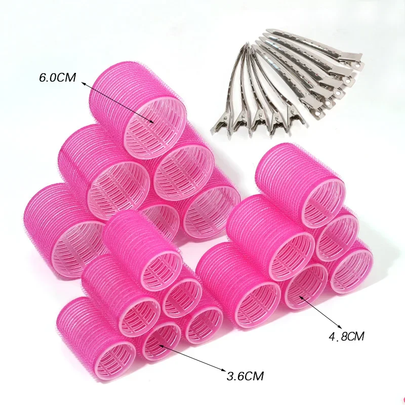 28pcs/Set Hair Roller Sets, 18pcs Plastic Self Grip Hair Curlers 3 Sizes Rollers, 10pcs Metal Clips, DIY Hairdressing Tools