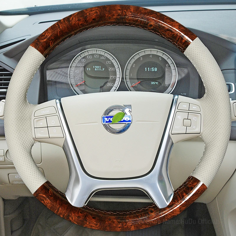Steering Wheel Cover With Woodgrain Design And Colour