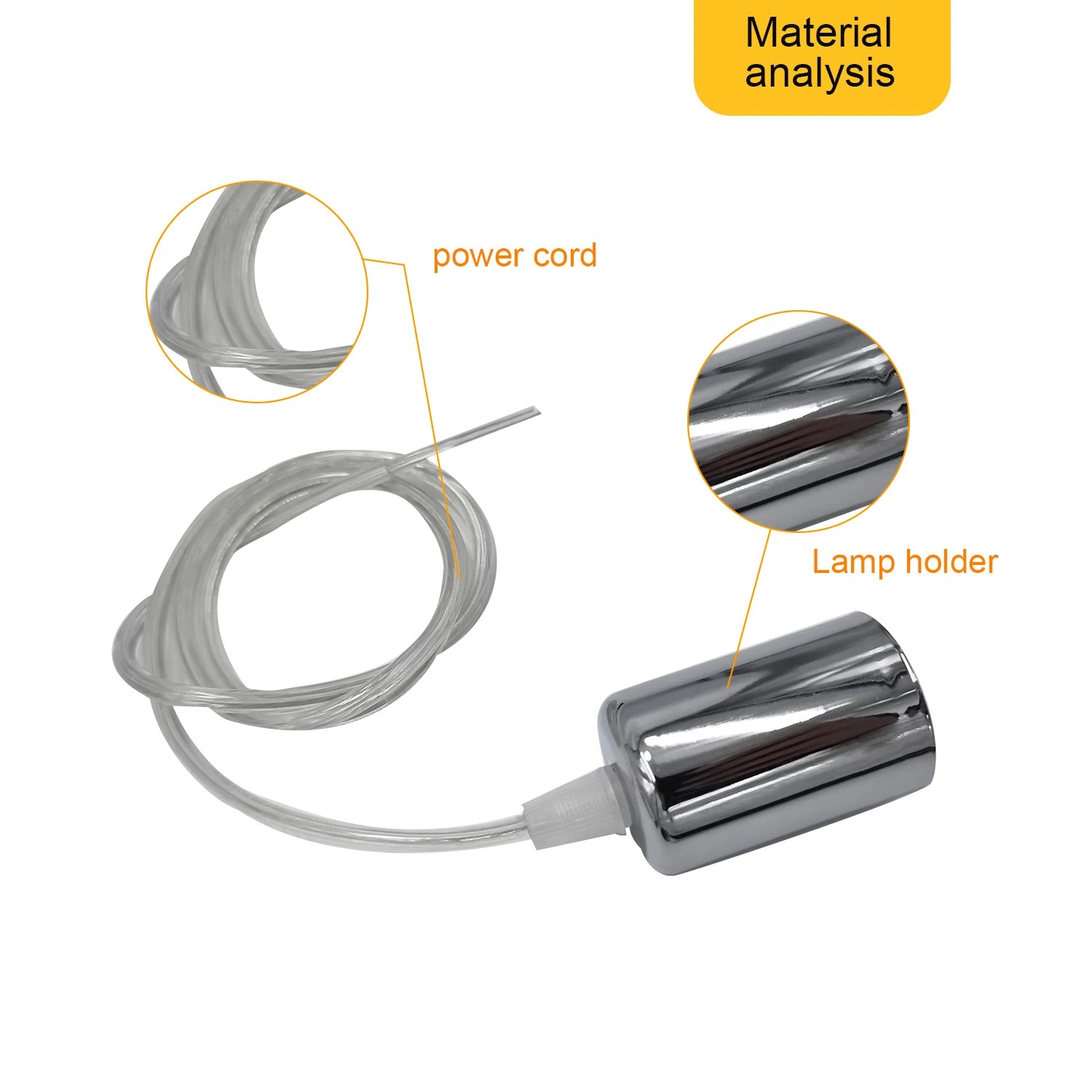 E27 Screw-type Lighting Kit Hanging Light Socket Lamp Holder with Line Chandelier Line Set DIY Retro Hanging Lamp Accessories