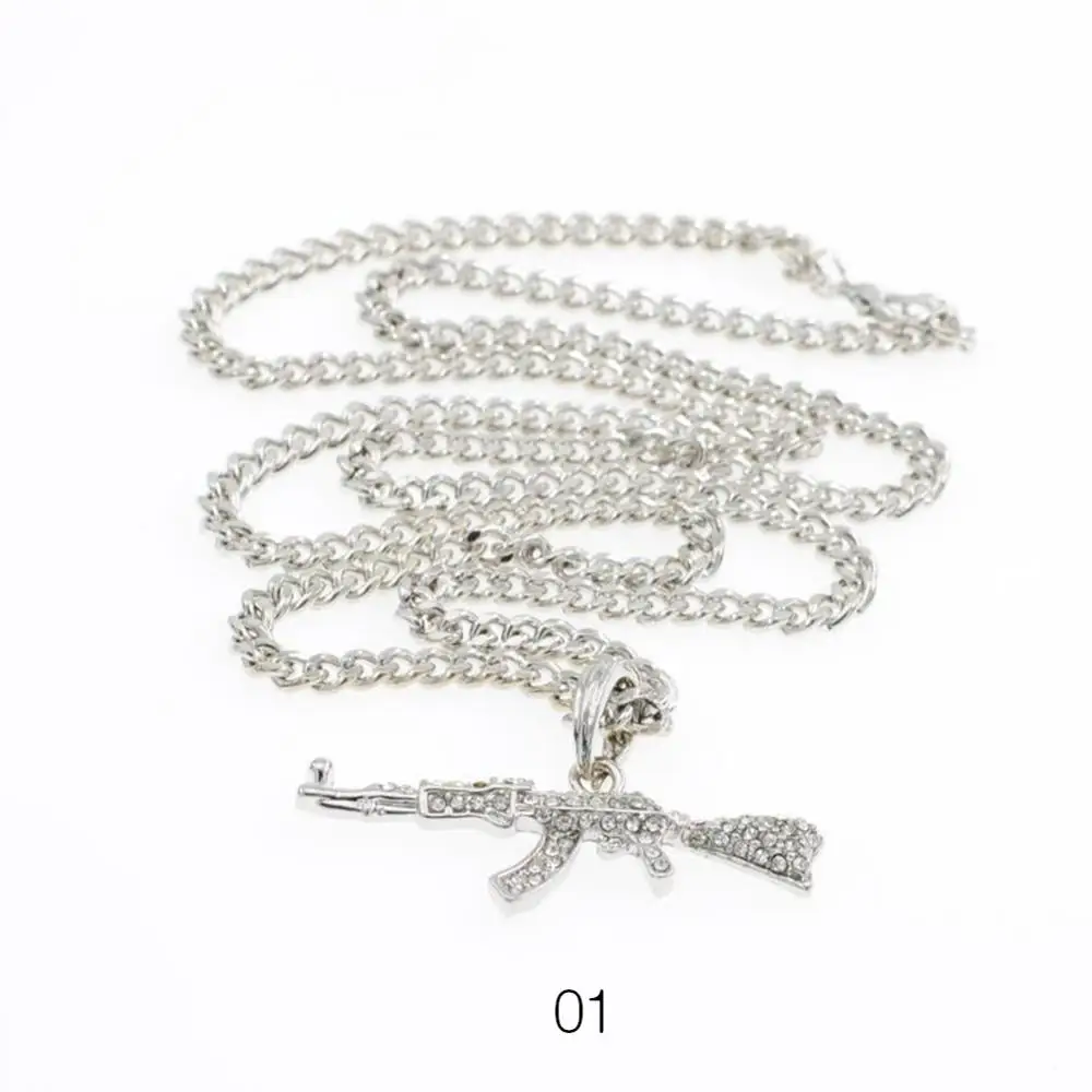 Iced Out AK 47 Pendant Necklace In 18K Gold Plating With Zircon Hip Hop  Jewelry For Men From Livex516, $36.29 | DHgate.Com
