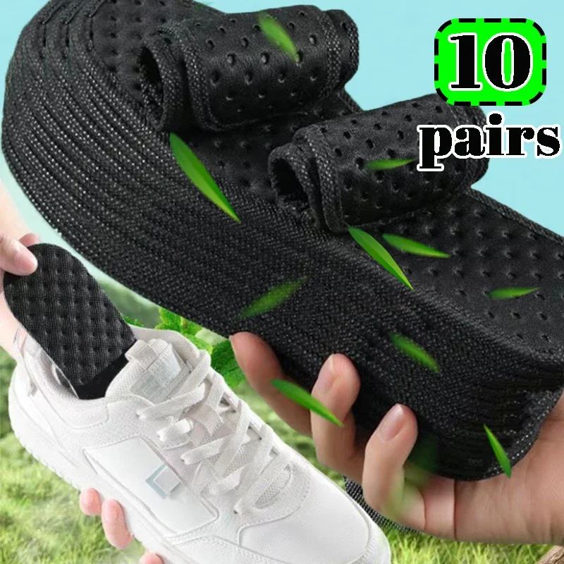 Deodorant Foot Insoles Bamboo Charcoal Insert Absorb-Sweat Mesh Breathable Thin Sports Shoes Pads Suction Perspiration Insole