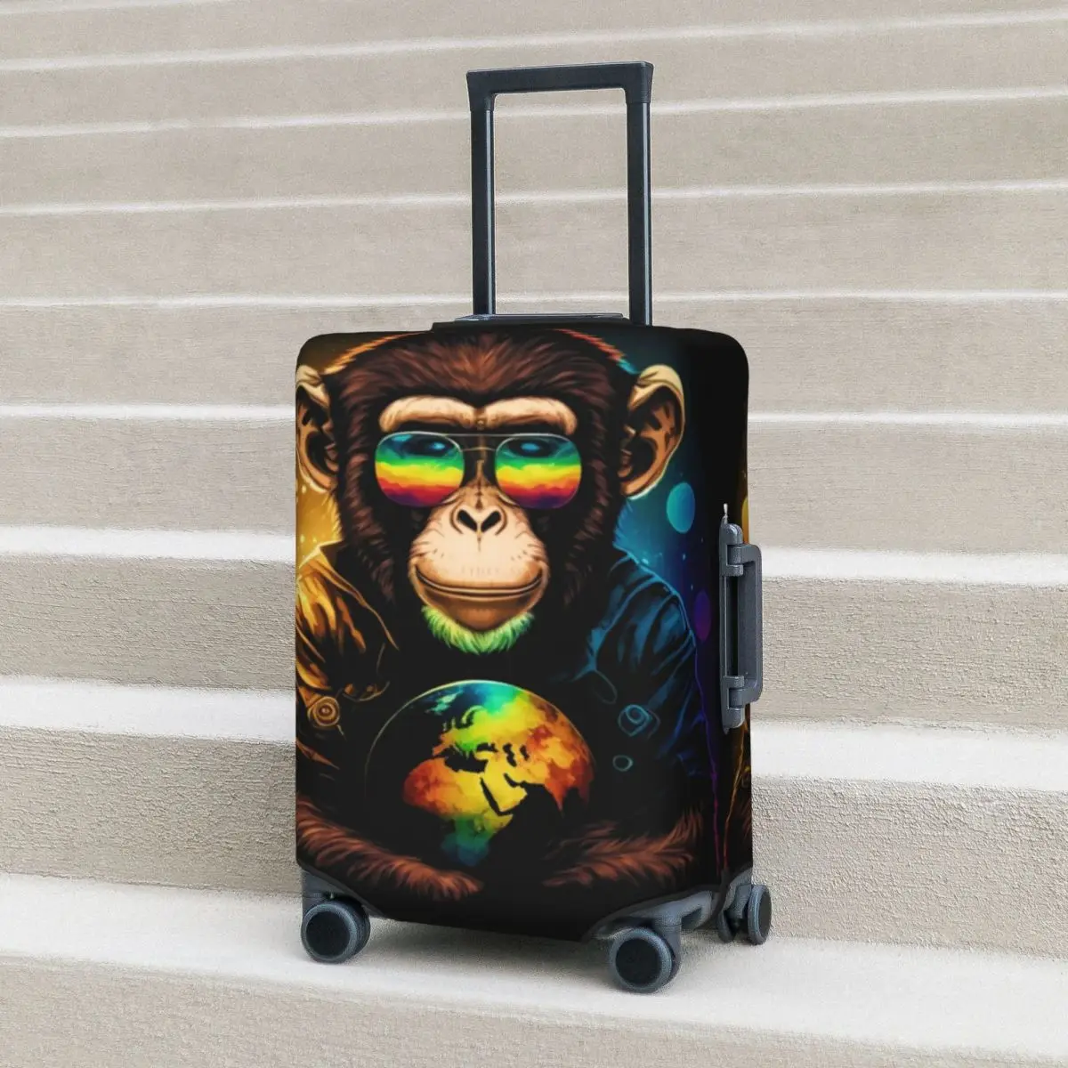 MonkeyPrintSuitcaseCoverABeautifulWorldFunBusinessProtector
