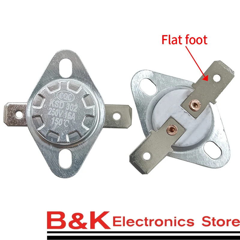 2PCS/KSD302 16A 250V 40-300 degree Ceramic KSD301 Normal Close/Open Temperature Switch Thermostat 85C 95C 110C 130C 150C 300C temperature switch