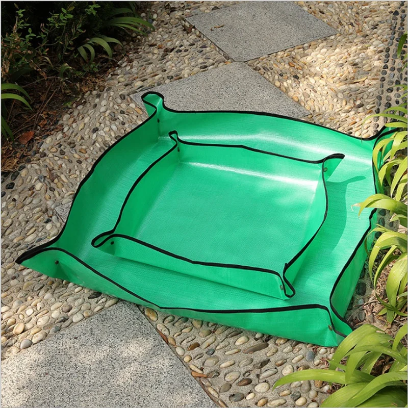 Planting Mat PE Square Gardening Mat Waterproof Plant Potting Foldable Garden Repotting Pad Anti-dirty Transplanting Tarp