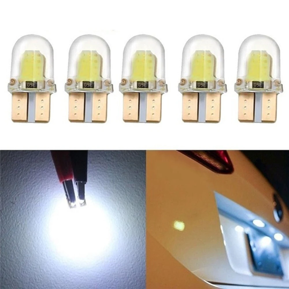 LED Bulbs LED W5W T10 194 168 W5W COB 4SMD Led Parking Bulb Auto Wedge Clearance Lamp Canbus Silica Bright White License Light Bulbs
