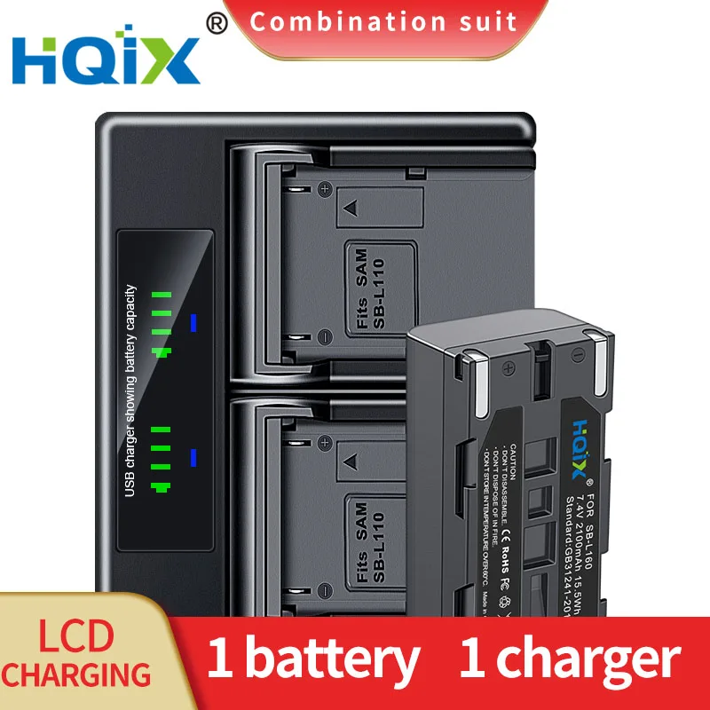 Hqix Per Samsung Vp-L4000 L500 L520 L530 L550 L600 L610 L630 L650 L700 L710 L750 L770 L800 Fotocamera Sb-L160 Doppio Caricatore Batteria