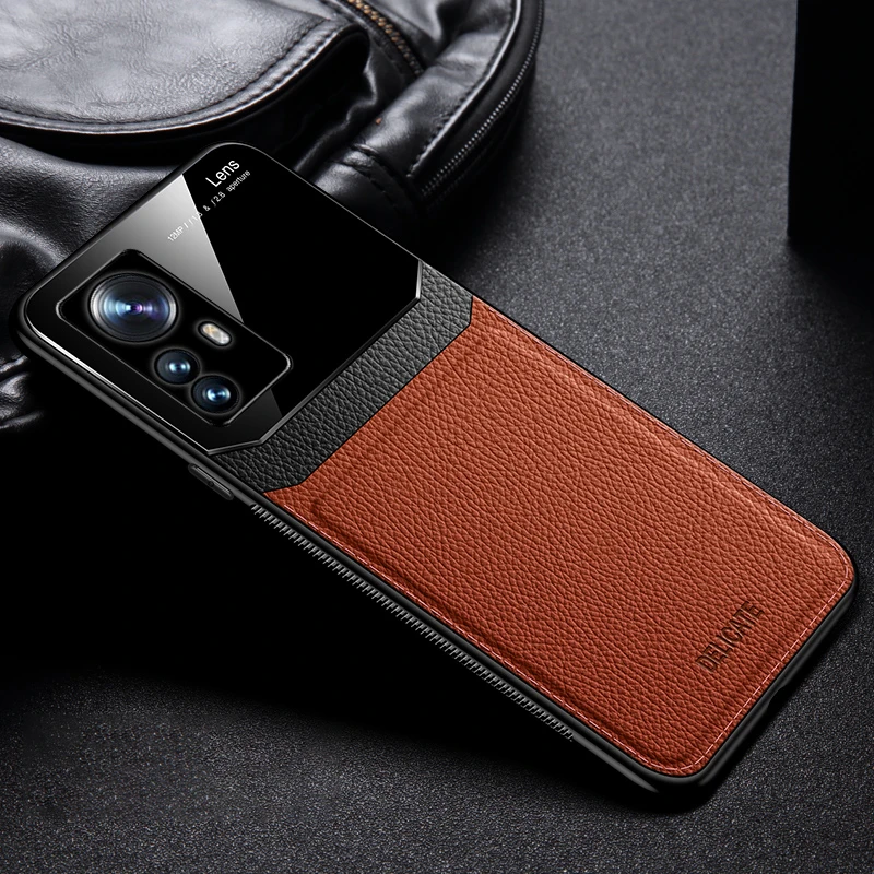 

For Xiaomi 12T Pro Case PU Leather Mirror Camera Lens Hard Cover Protector For Xiaomi Mi 12T Mi12T Xiaomi12T Back Cover Fundas