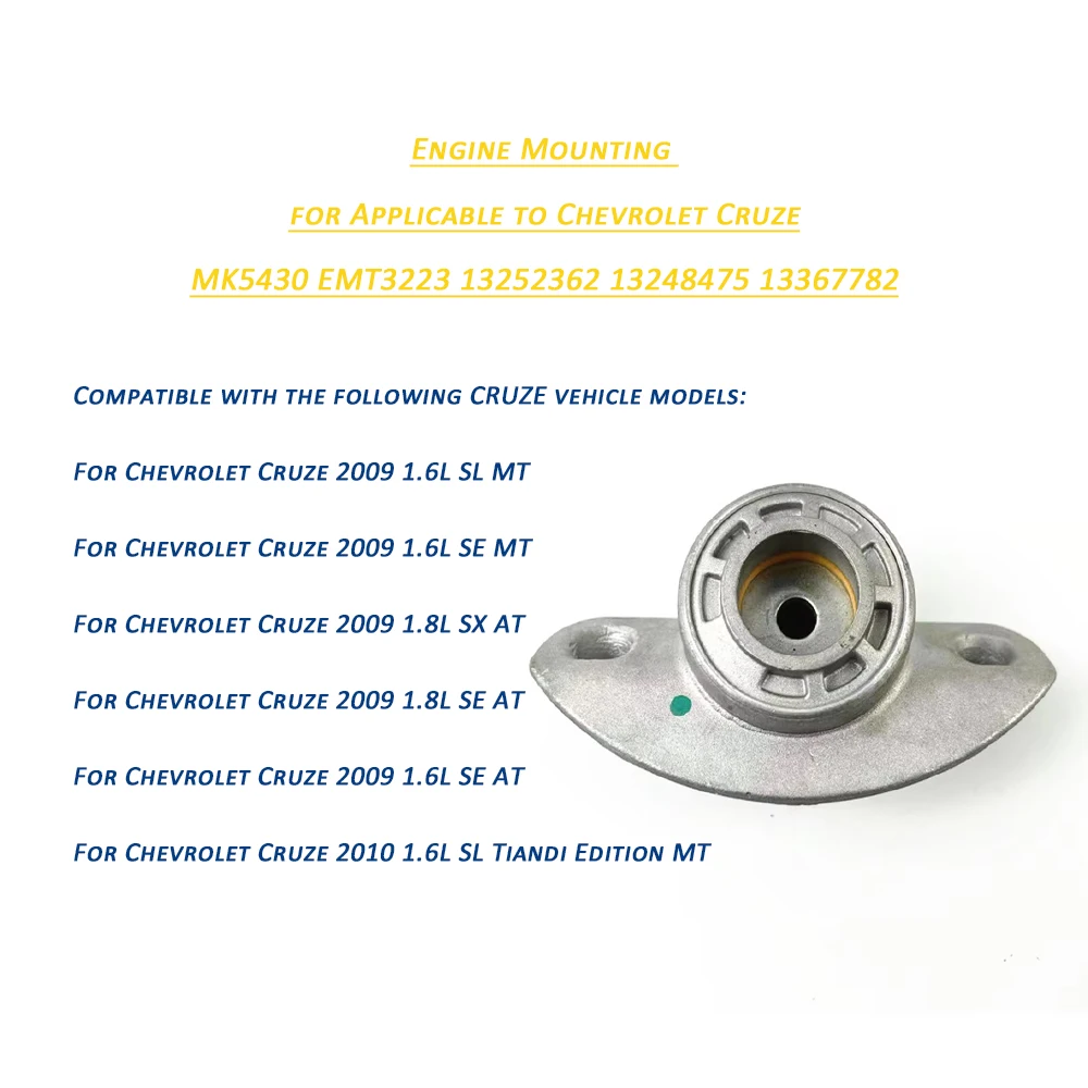 Acocila 뷰익 캐딜락 크루즈용 자동차 부품 엔진 장착, 1.4L, 1.8L, 2011-2016, MK5430, EMT3223, 13252362 13248475 13367782, 1 개