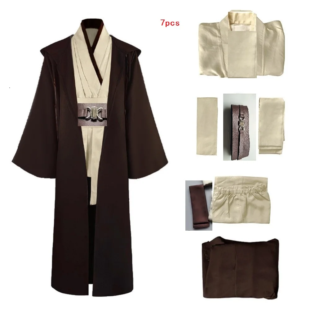 Obi Wan Kenobi Jedi Cosplay Costume Adult Unisex Coat Friar Uniform Robe Full Se