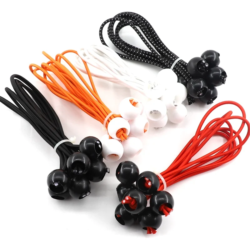 Camping Rope Elastic Cord 10cm-25cm Elastic Rope Ball Outdoor Camping Tent Garden Awnings Tarpaulin Fixing Tool Canopy Bungee Cords Elastic Band Tie