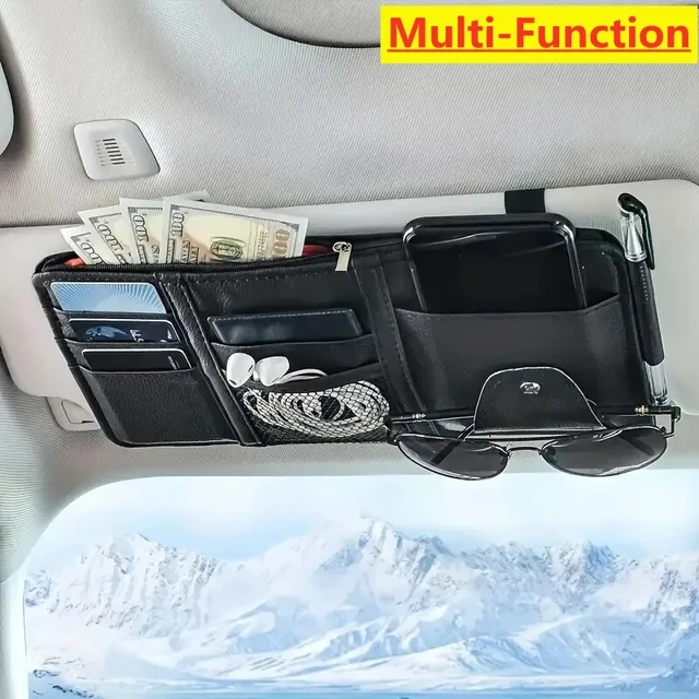 Da by car Sun Visor Organizer Auto car Visor Pocket and Interior  Accessories car Truck Visor Storage Pouch Holder with Multi-Poc