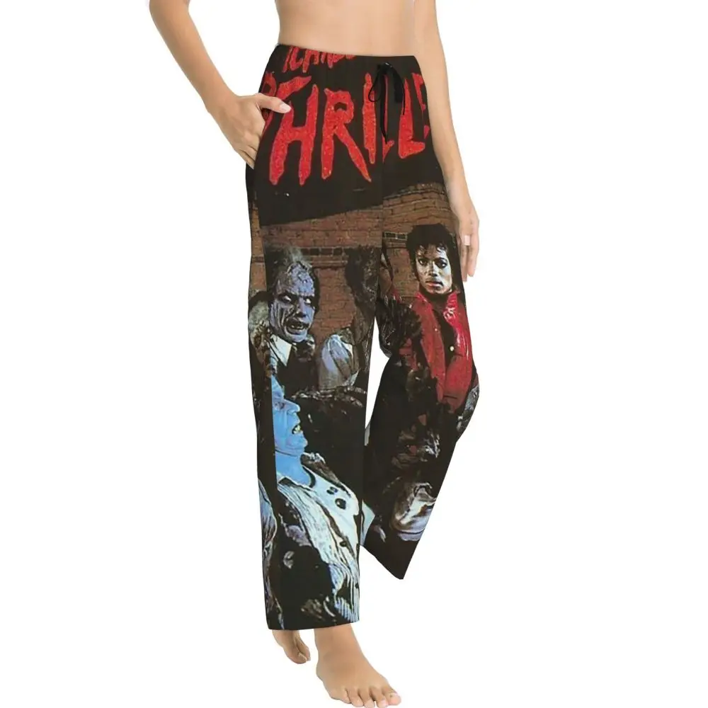 Custom Pop Music Michael J-Jackson Women Pajama Pants Lounge Sleep Sleepwear Bottoms with Pockets