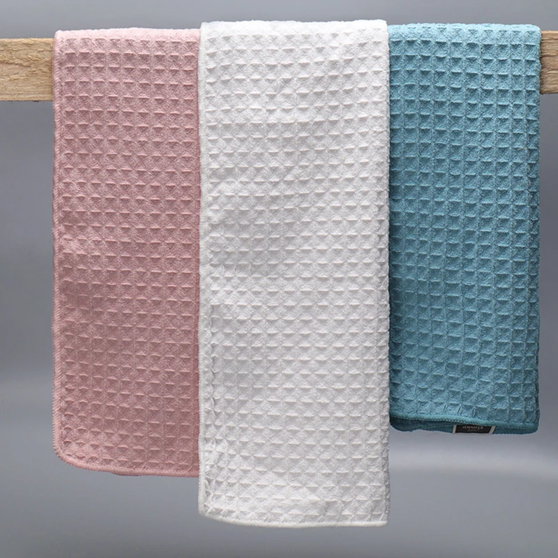 Adults Plaid Soft Face Towels Hand Towel Face Care Bathroom Accessories Solid Color Sport Waffle Quick-drying Towel