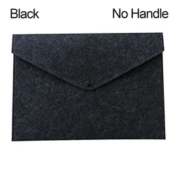 Portable A4 Felt Folder with Buckle - Large Capacity Document Portfolio Case (Black - No Handle)