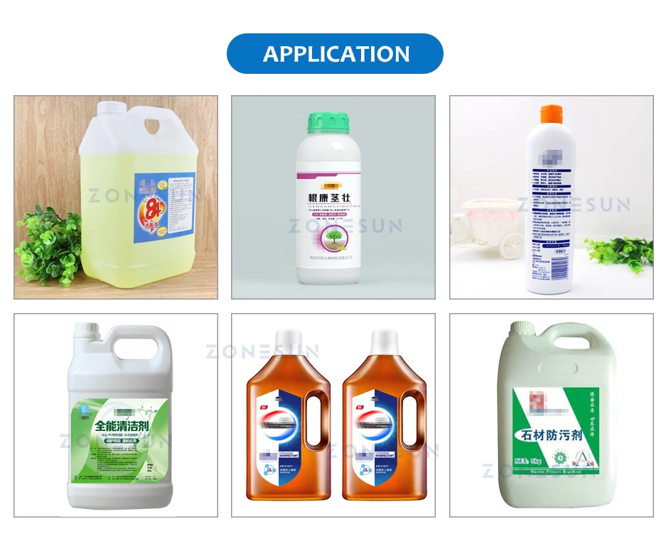 ZONESUN ZS-CRC Automatic Corrosive Liquid Filling Machine Cleaner Disinfectant Acid Alkali Sanitizer Bleach Bottle Filler