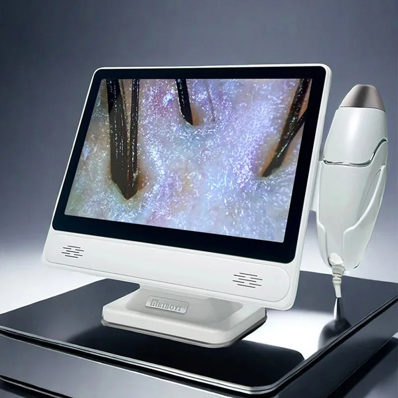 2025 Professional Hair Scalp Camera Detector HD Digital Skin Analyzer Hair Follicle Oil Moisture Test Device 10 Inch Skin Tester