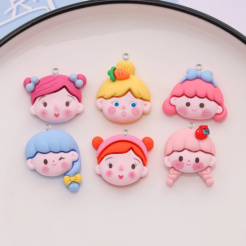 

100pcs Kawaii Human Face Charm Pendant for Earring Keychain Jewelry Accessory DIY Making