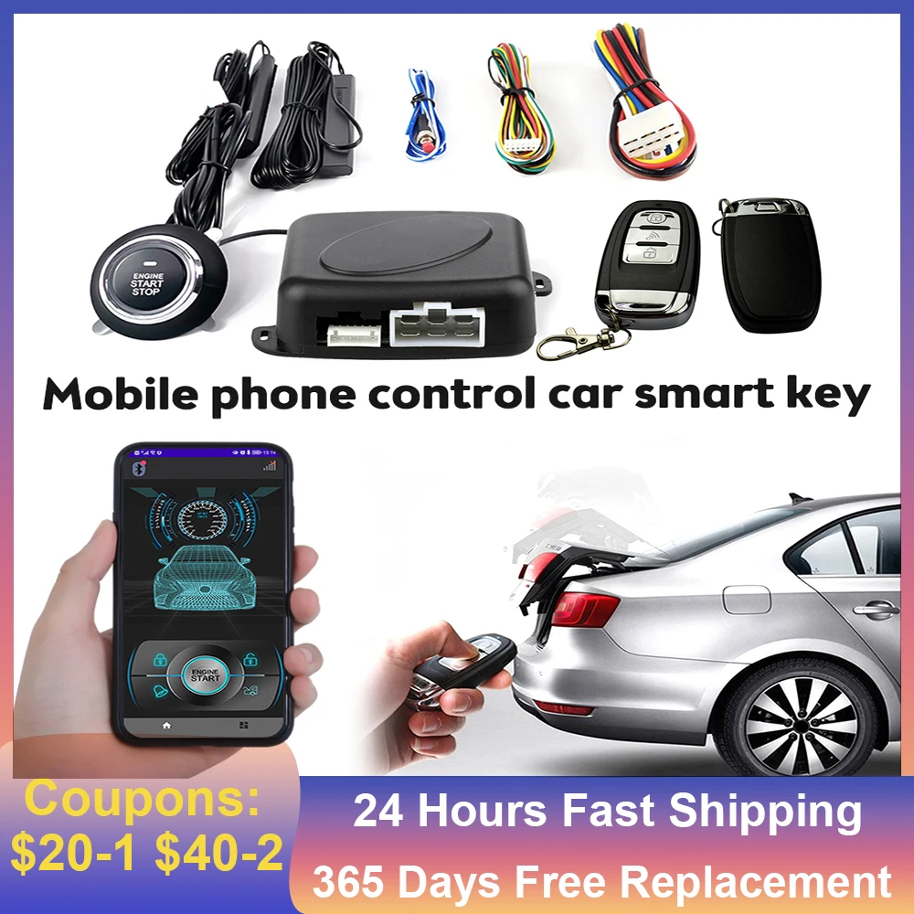 Auto Start Keyless Entry System Remote Start Kit For Car Push One Button Start Stop System Universal Engine Start Alarm System easyguard start stop engine system keyless universal version push button start remote engine start touch password entry dc12v