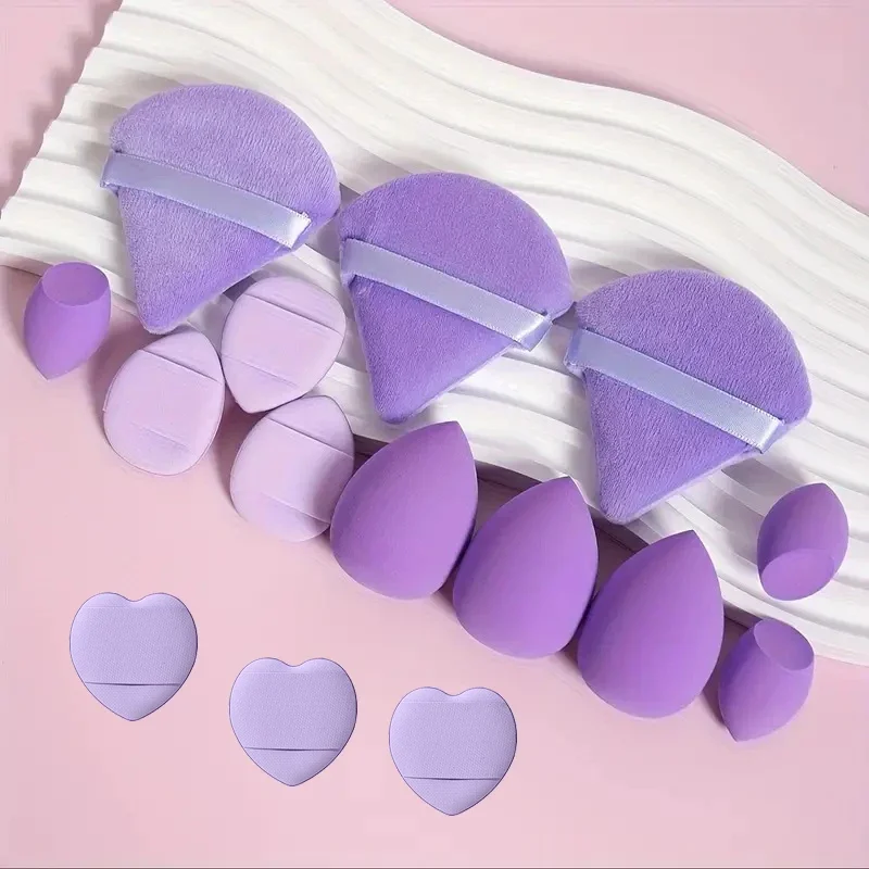 15/12/9pcs Makeup Sponge Puff Mini Finger Powder Puffs Cosmetic Foundation Sponges Triangular Powder Puffs Make Up Accessories 3