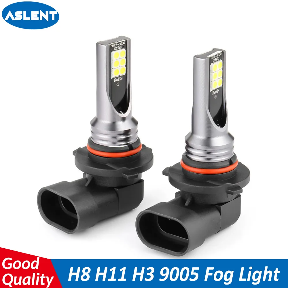

ASLENT 2pcs H11 H8 H1 H3 Led H4 H7 9005 HB3 9006 Car LED Fog Lights Headlight Bulbs 3030 12smd 6000K 3000K 8000K Auto Fog Lamp