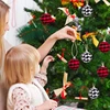 24pcs Christmas Plaid Ball Christmas Tree Ornaments Plaid Fabric Christmas Balls Xmas Hanging Tree Pendants Noel Navidad 2024 3