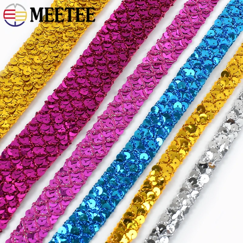5/10M 20mm Sequin Lace Trim Braided Band Decoration Ribbons Cosplay Stage Costumes DIY Hat Luggage Sewing Accessories lace ribbon lace sewing accessories lace sewing supplies lace accessories lace garment accessories lace decoration clothing craft accessories