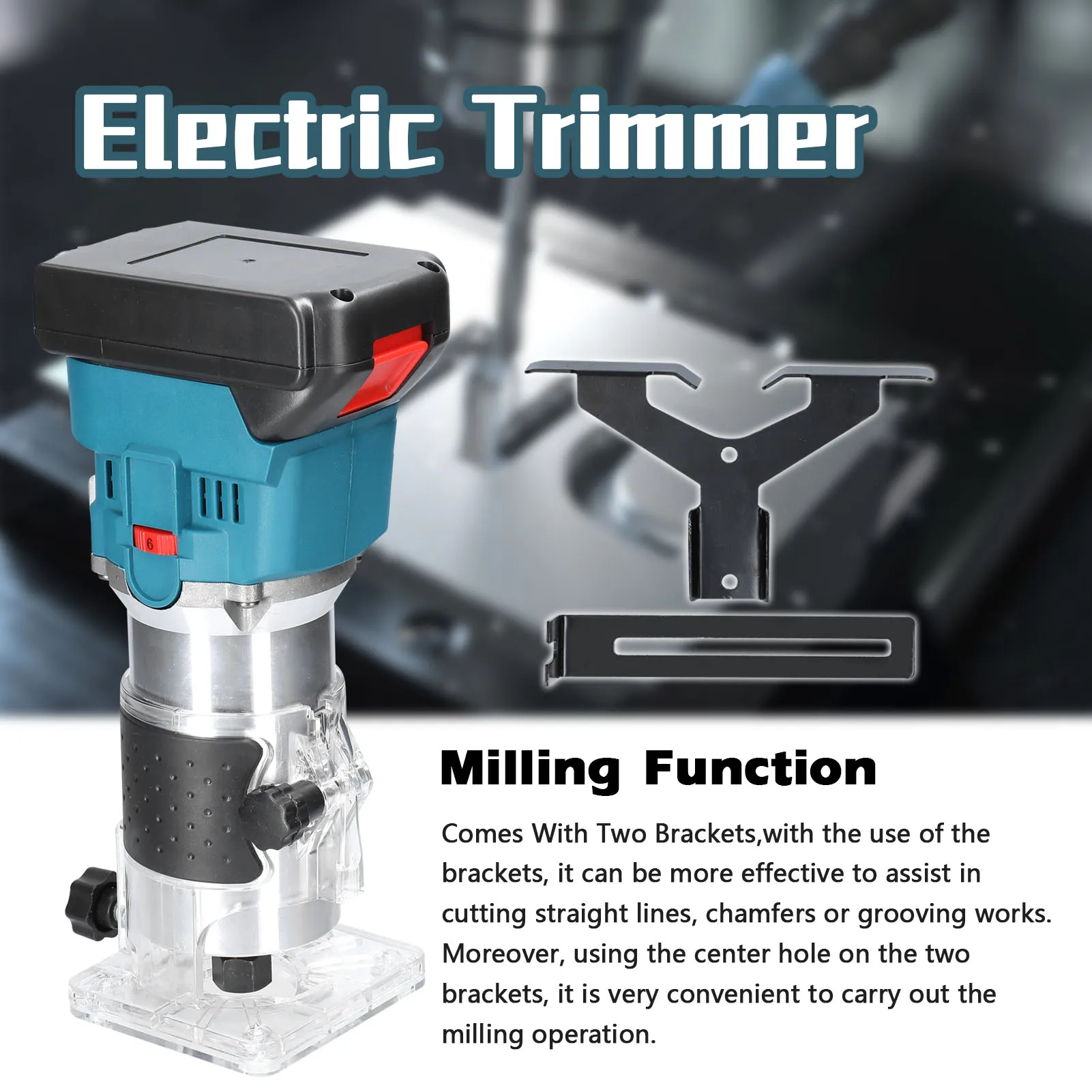 21V Cordless Electric Trimmer Adjustable Wood Milling Trimming Engraving Slotting Machine Woodworking Router Power Tool wood router