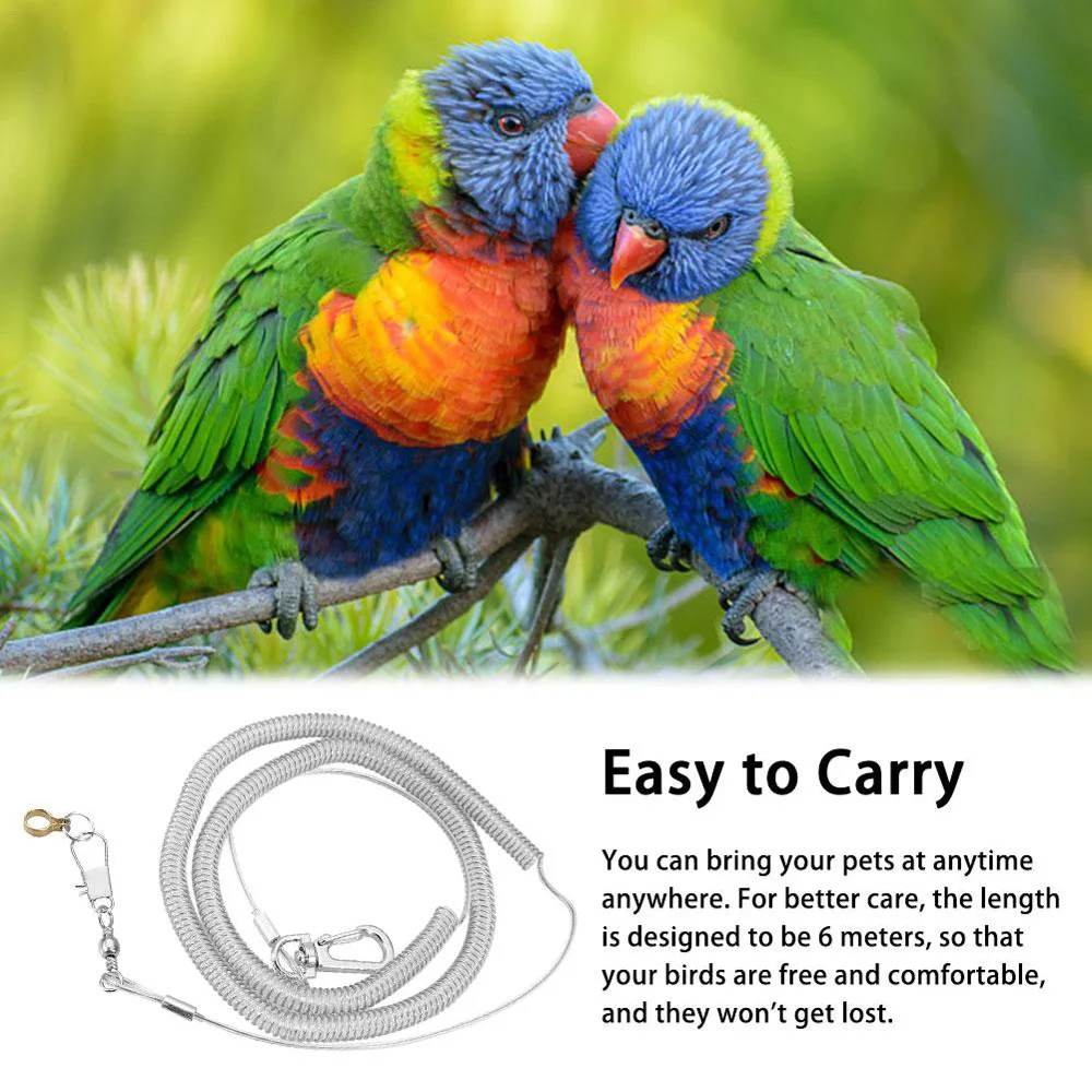 

Outdoor Anti-bite With Leg Ring For Lovebird/Cockatiel/Macaw Parrot Harness Training Rope Pet Supplies Bird Training Leash