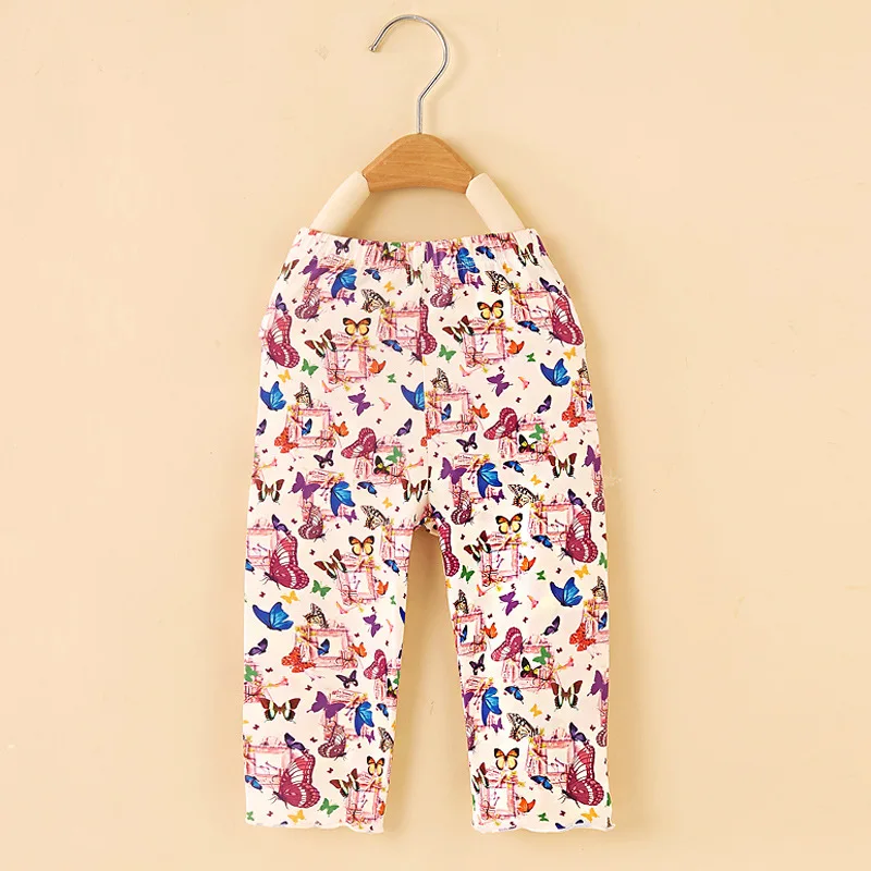 Girls' Cropped Trousers 2-6 Years Summer Cartoon Baby Girls Cool Capri Pants Thin Baby Pants Summer Style