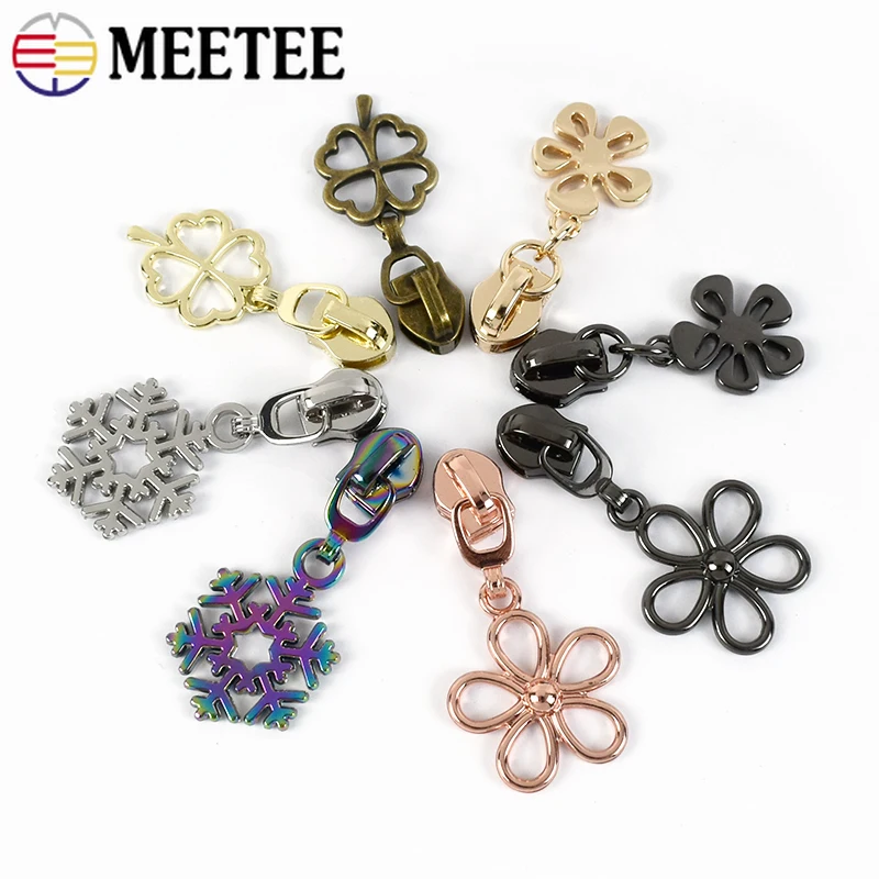 

Meetee 5/10/20Pcs 5# Flower Zipper Silder Head for Nylon Zippers Tape Jacket Bag Zips Repair Kits Garment Pull Sew Accessories