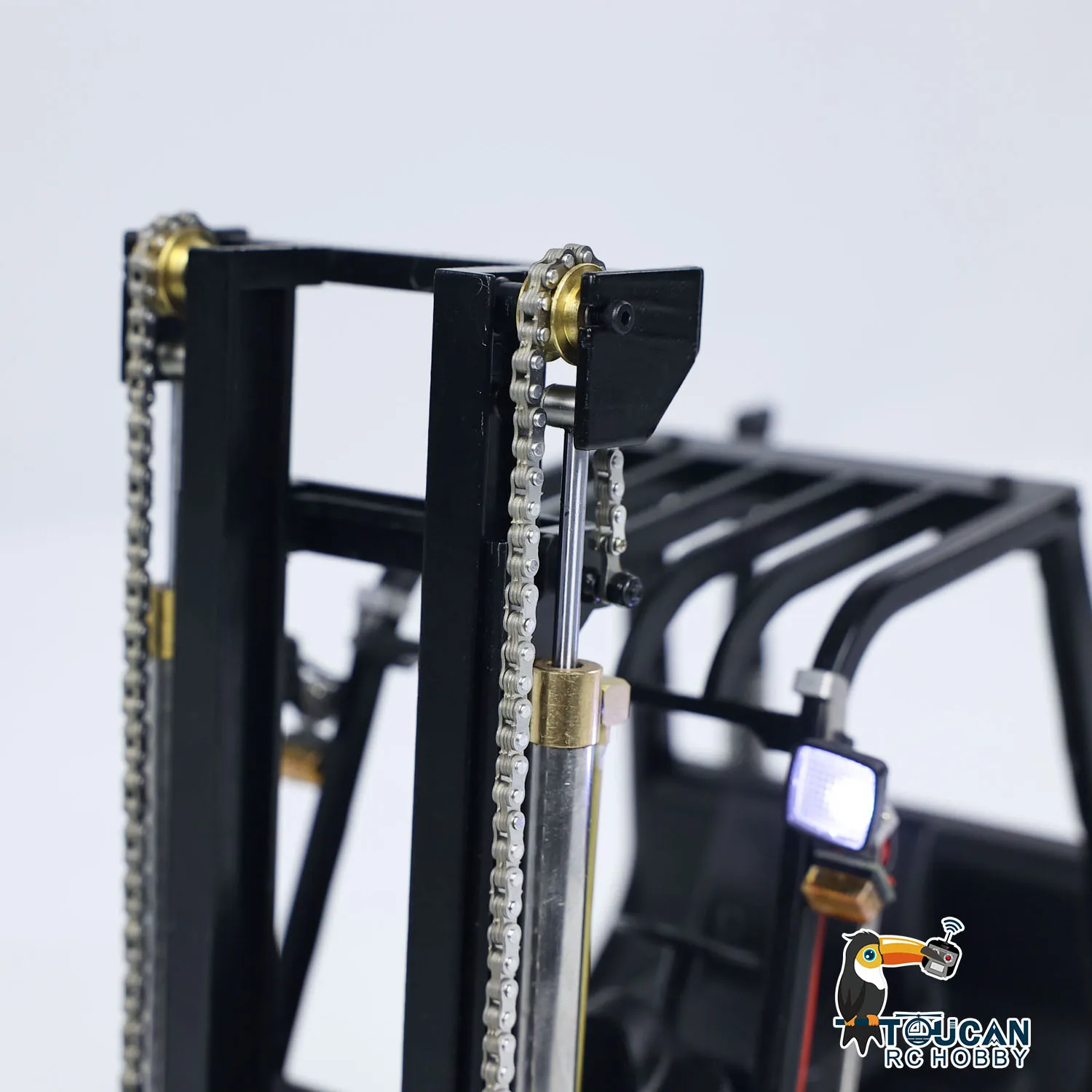 1/14 Scale RC Hydraulic Forklift Wheeled Transfer Car Model 40DA3 Metal Machine Construction Vehicles Light Sound Toys TH23692 5