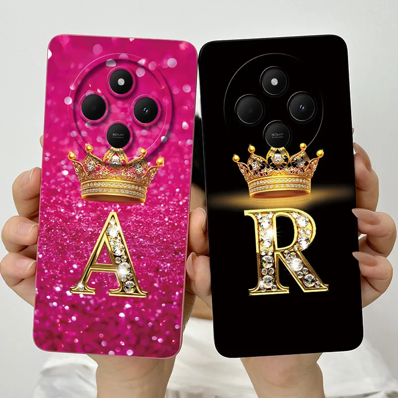 Für Xiaomi Redmi 14C 4G Telefon Fall Crown Initial Brief Silikon Weiche Paar Zurück Abdeckung Für Redmi 14C 14C poco C75 Coque Capa – Detail 1