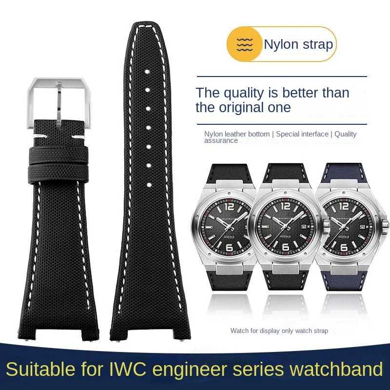 

For IWC Engineer Series Nylon Bracelet Strap IW500501 IW378507 Notched Watch Strap Men Waterproof Watchband 28mm Black Blue