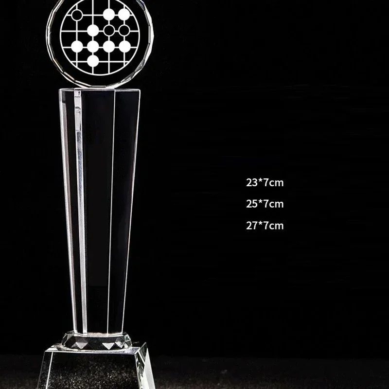 Customized Go Crystal Trophy Excellent International Chess Gobang Checkers Competition Homedecor Award Honor Lettering Medal 1Pc