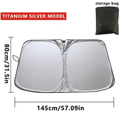 Premium Summer Car Windshield Sunshade with UV Protection - Foldable Front Window Visor & Styling Accessory (L)